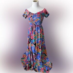 NWOT size small Aakaa bright floral Maxi
